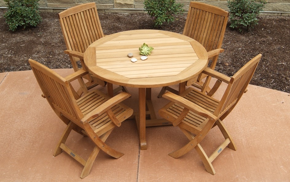 Braxton Folding Teak Arm Chair view 2