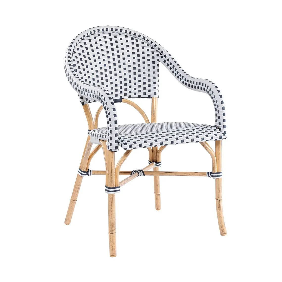 Café Stacking Aluminum Dining Arm Chair