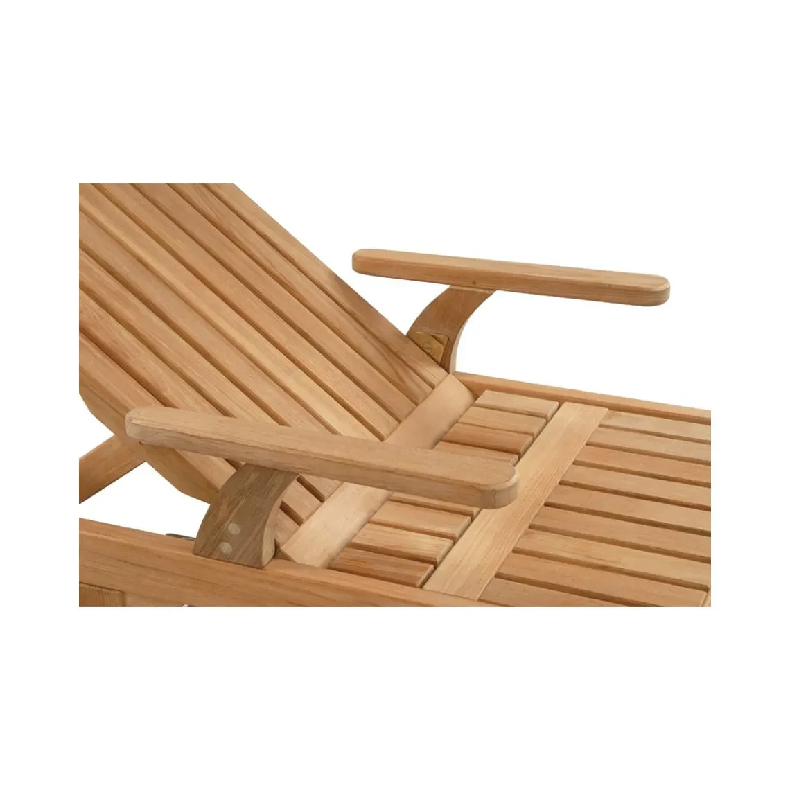 Classic Teak Chaise Lounge view 2