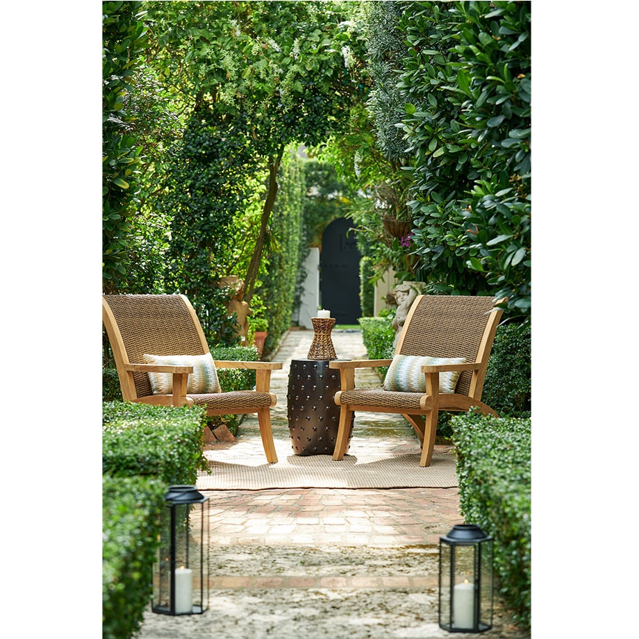 Pauline Teak & Wicker Adirondack Chair view 2